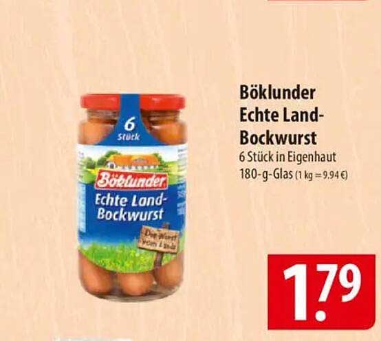 Böklunder Echte Land-Bockwurst