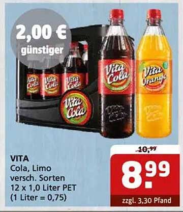 VITA Cola und Limo - 12er-Pack 1,0 Liter PET