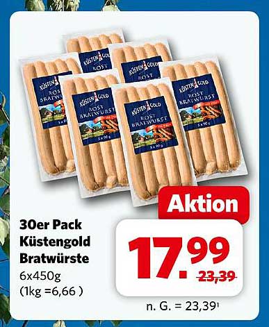 30er Pack Küstengold Bratwürste 6x450g