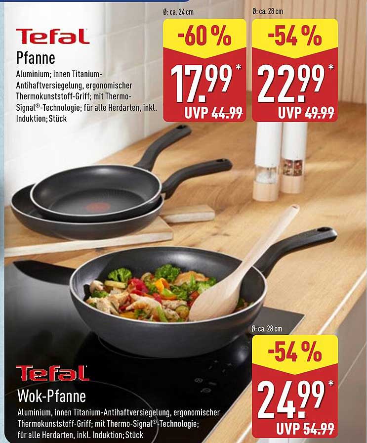 Tefal Pfanne und Wok-Pfanne - bis zu 60% Rabatt!