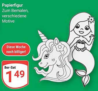 Papierfigur zum Bemalen, verschiedene Motive - 8er-Set